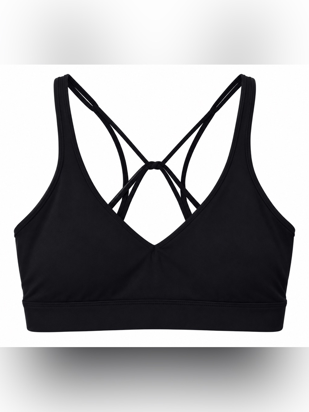Athleta Black Strappy V-Neck Sports Bra